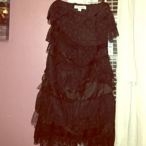 Kate Young •size 2 •Black strapless dress •Ruffled all the way down